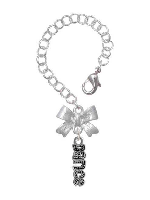 Silver Plated Beaded ''Dance'' - Bow Charm Accessory for Tumblers and Thermal Cups