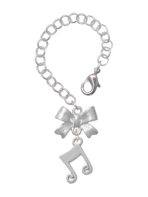Silver Plated Double Music Note - Bow Charm Accessory for Tumblers and Thermal Cups