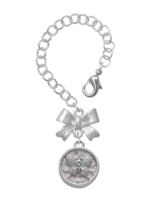 Silver Plated Butterfly - Round Seal - Bow Charm Accessory for Tumblers and Thermal Cups