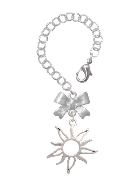 Silver Plated Open Design Sun - Bow Charm Accessory for Tumblers and Thermal Cups