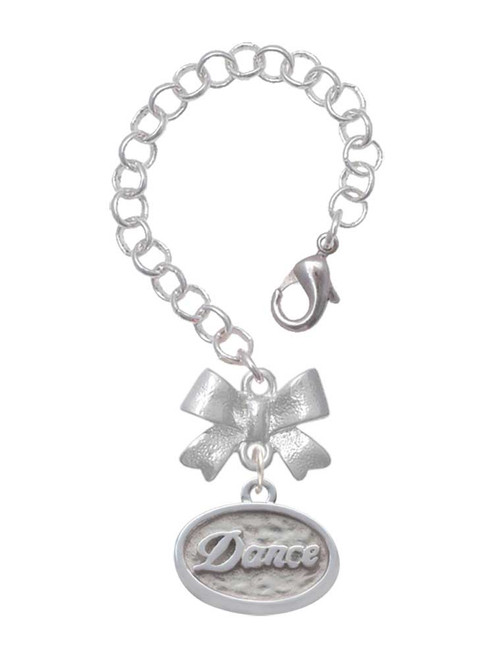 Silver Plated Dance - Oval Seal - Bow Charm Accessory for Tumblers and Thermal Cups