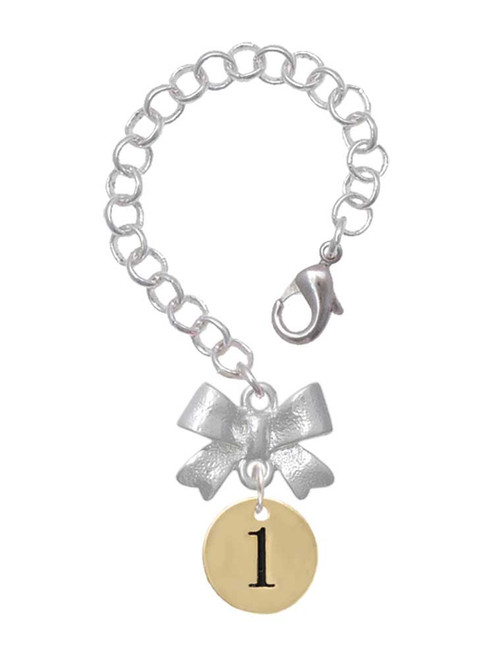 Gold-tone Disc 1/2'' Number - 1 - Bow Charm Accessory for Tumblers and Thermal Cups