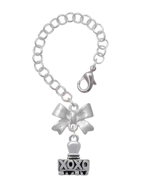 Silver Plated XOXO Stamp - Bow Charm Accessory for Tumblers and Thermal Cups