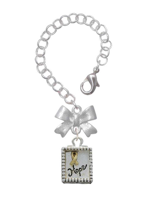 Two-tone Shadow Box ''Hope'' with Ribbon - Bow Charm Accessory for Tumblers and Thermal Cups