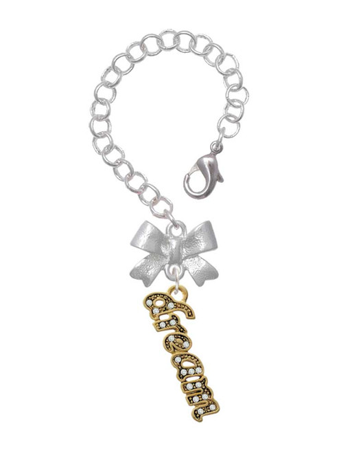 Gold-tone Crystal Script ''Dream'' - Bow Charm Accessory for Tumblers and Thermal Cups