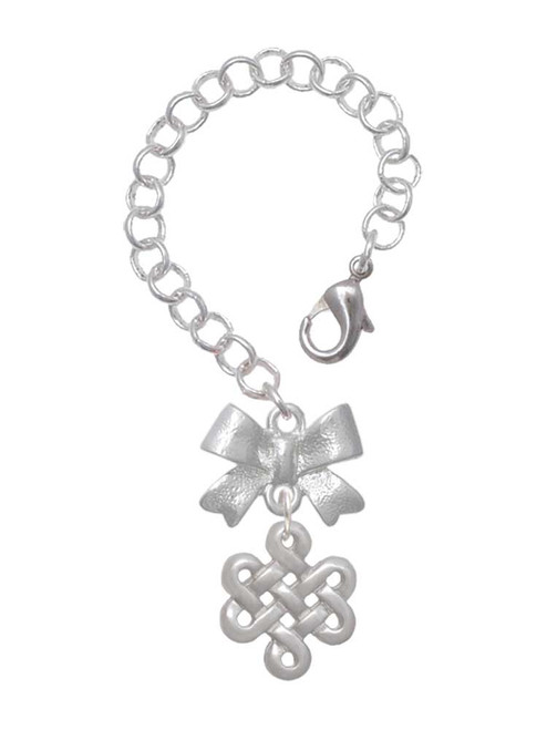 Silver Plated Medium Open Infinity Knot - Bow Charm Accessory for Tumblers and Thermal Cups