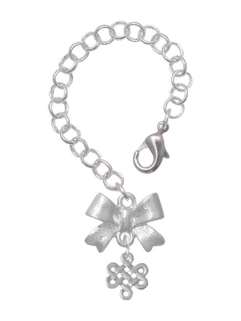 Silver Plated Mini Open Infinity Knot - Bow Charm Accessory for Tumblers and Thermal Cups