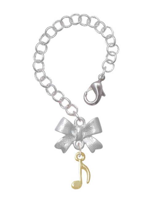 Gold-tone Mini Eighth Note - Bow Charm Accessory for Tumblers and Thermal Cups