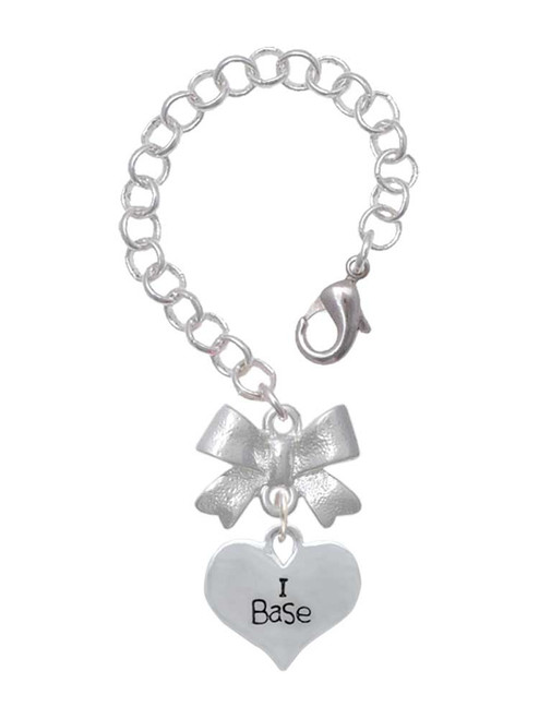 Silver Plated I Base Heart - Bow Charm Accessory for Tumblers and Thermal Cups