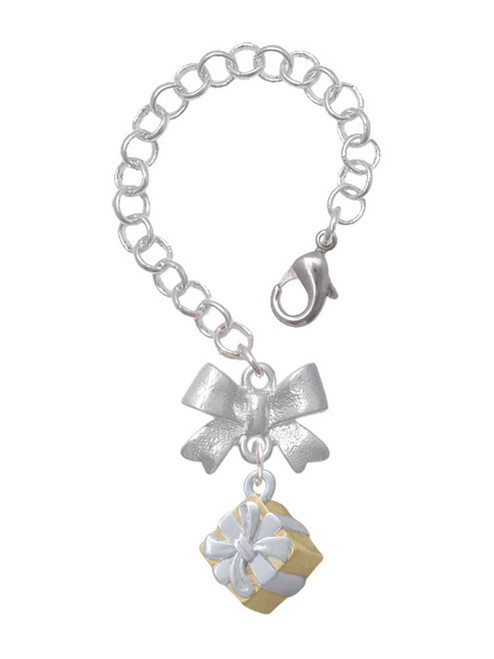 Gold-tone 3-D Present with Crystal - Bow Charm Accessory for Tumblers and Thermal Cups