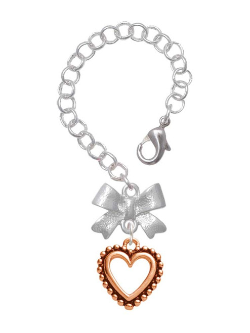 Rose Gold-tone Open Heart - Bow Charm Accessory for Tumblers and Thermal Cups