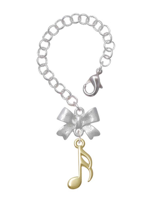 Gold-tone Sixteenth Note - Bow Charm Accessory for Tumblers and Thermal Cups