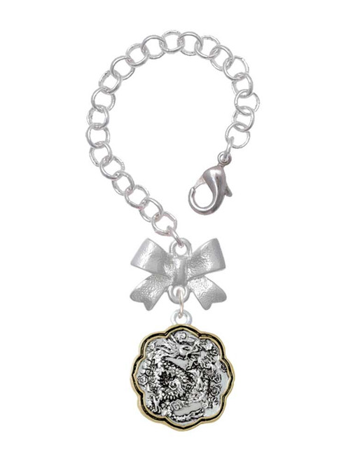 Two-tone Dragon and Phoenix Medallion - Bow Charm Accessory for Tumblers and Thermal Cups