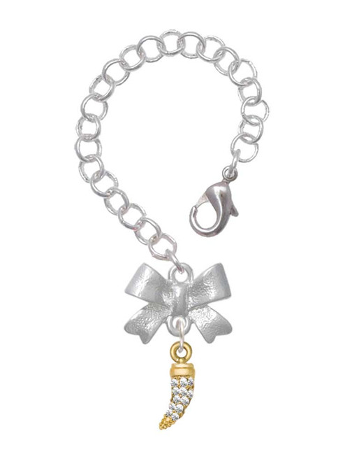 Gold-tone Small Crystal Tooth - Bow Charm Accessory for Tumblers and Thermal Cups