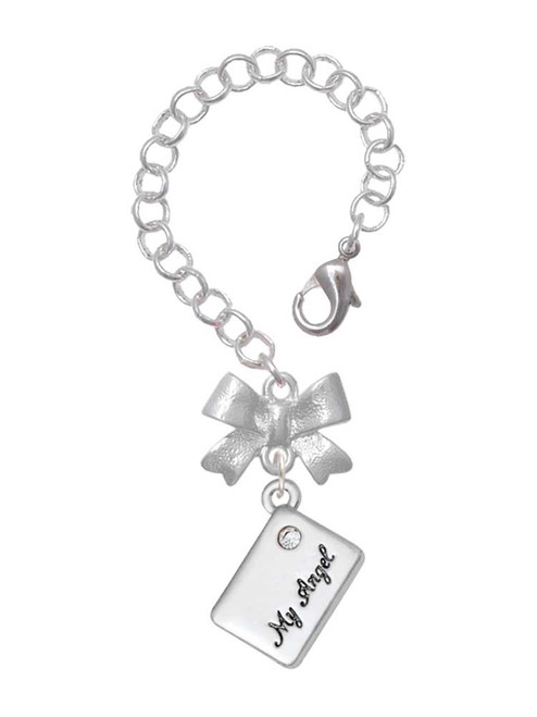 Silver Plated My Angel Envelope - Bow Charm Accessory for Tumblers and Thermal Cups
