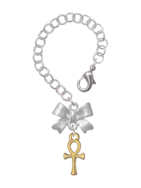 Gold-tone Small Ankh - Bow Charm Accessory for Tumblers and Thermal Cups