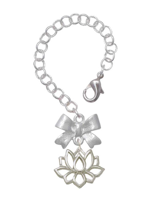 Silver Plated Lotus Outline - Bow Charm Accessory for Tumblers and Thermal Cups