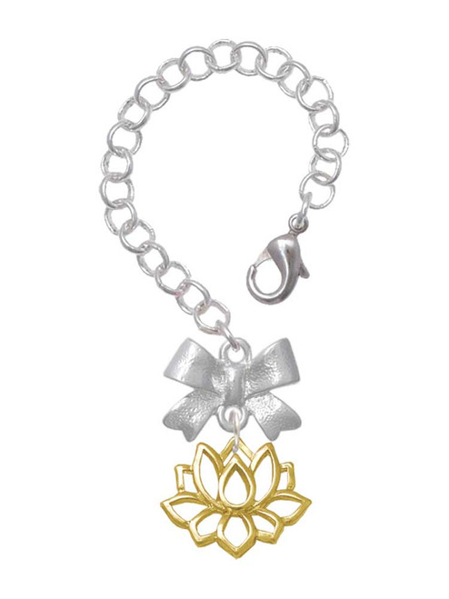 Gold-tone Lotus Outline - Bow Charm Accessory for Tumblers and Thermal Cups
