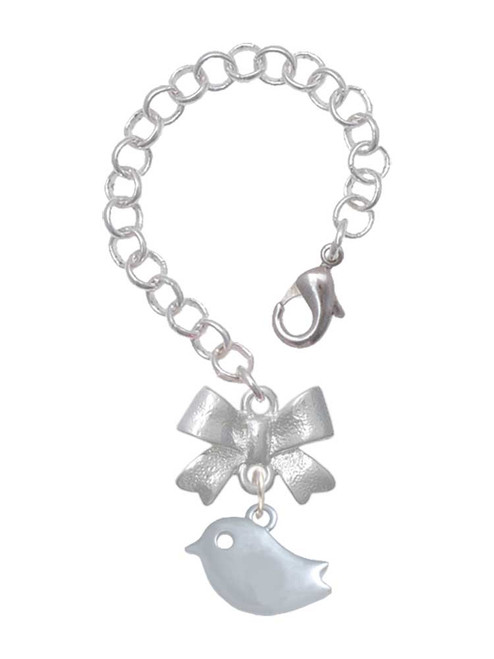 Silver Plated Little Bird  - Bow Charm Accessory for Tumblers and Thermal Cups