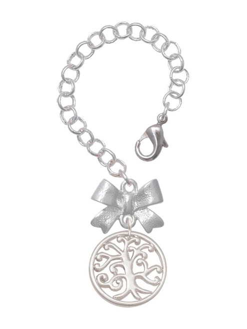Silver Plated Tree of Life Cutout - Bow Charm Accessory for Tumblers and Thermal Cups