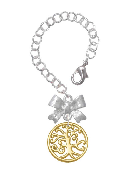 Gold-tone Tree of Life Cutout - Bow Charm Accessory for Tumblers and Thermal Cups