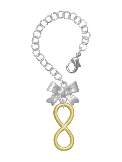 Gold-tone Large Infinity Sign - Bow Charm Accessory for Tumblers and Thermal Cups