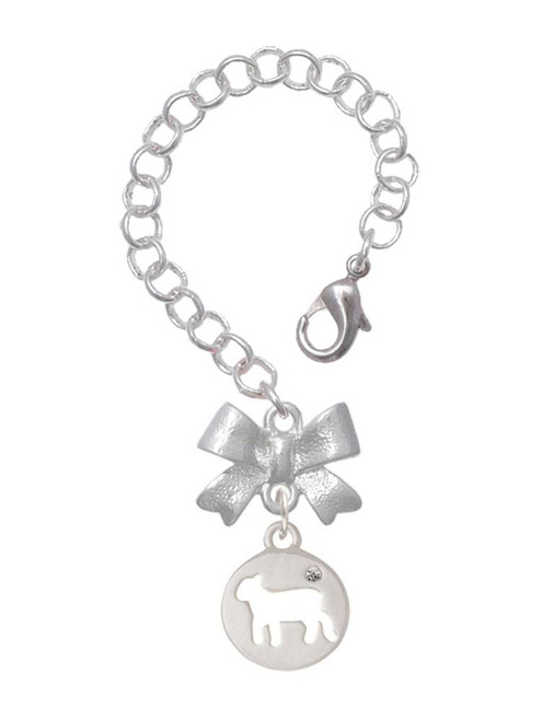 Silver Plated Lamb Silhouette - Bow Charm Accessory for Tumblers and Thermal Cups