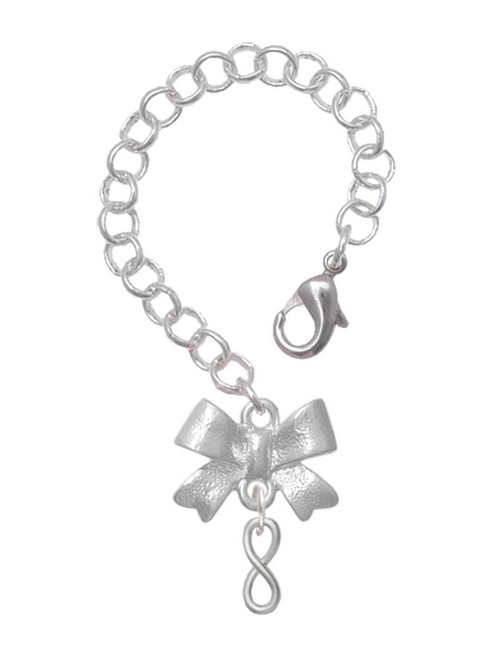 Silver Plated Mini Infinity Sign - Bow Charm Accessory for Tumblers and Thermal Cups
