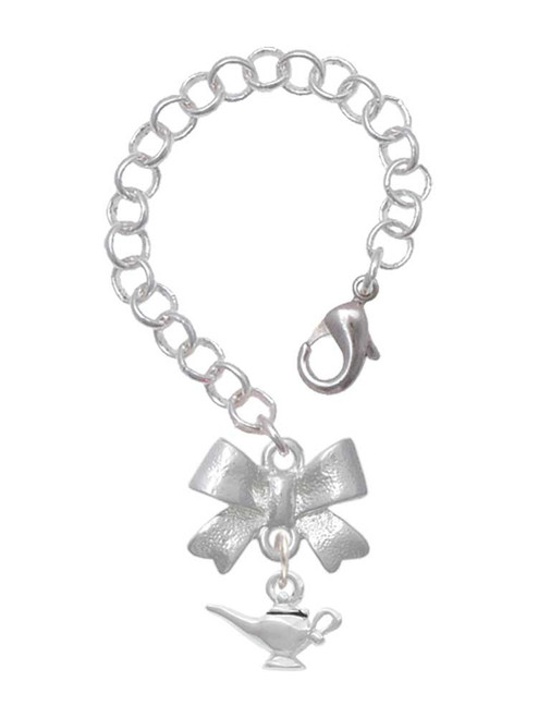 Silver Plated Aladdin's Lamp - Bow Charm Accessory for Tumblers and Thermal Cups