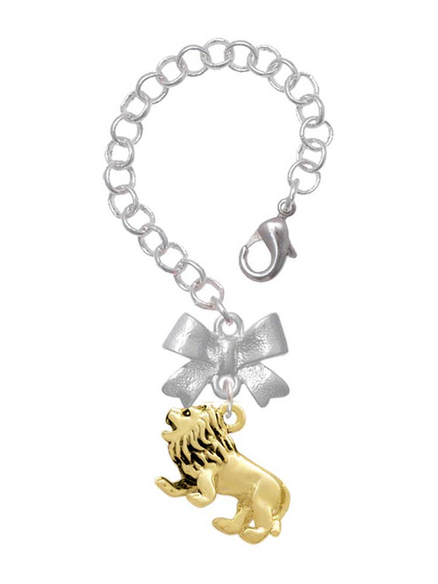Gold-tone 3-D Lion - Bow Charm Accessory for Tumblers and Thermal Cups