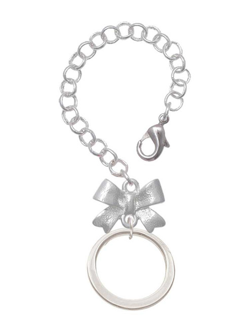 Silver Plated Large Karma Ring - Bow Charm Accessory for Tumblers and Thermal Cups