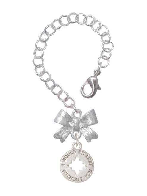 Silver Plated I would be lost without you - Bow Charm Accessory for Tumblers and Thermal Cups