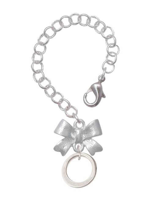 Silver Plated Medium Karma Ring - Bow Charm Accessory for Tumblers and Thermal Cups