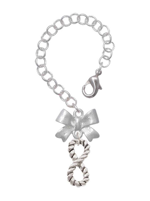 Silver Plated Infinity Rope - Bow Charm Accessory for Tumblers and Thermal Cups