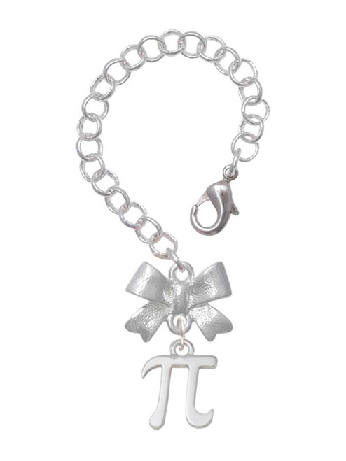 Silver Plated Medium Pi - Bow Charm Accessory for Tumblers and Thermal Cups
