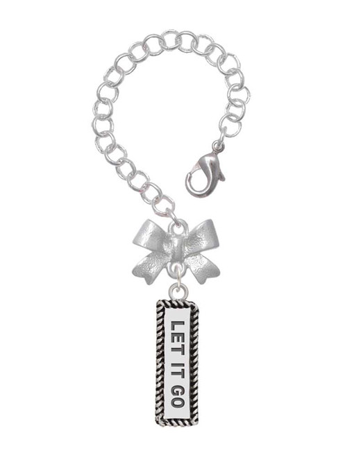 Silver Plated Let It Go - Bow Charm Accessory for Tumblers and Thermal Cups