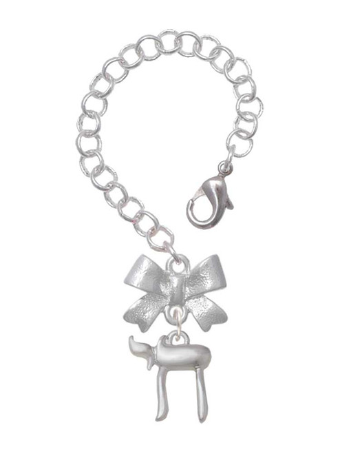 Silver Plated Chai - Bow Charm Accessory for Tumblers and Thermal Cups