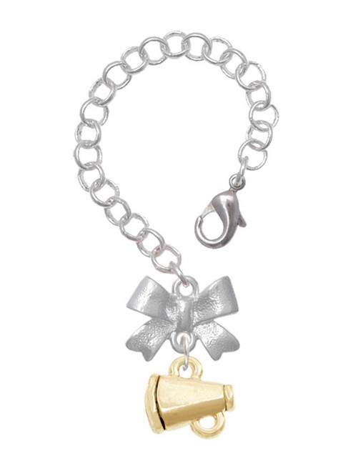Gold-tone Mini Megaphone - Bow Charm Accessory for Tumblers and Thermal Cups