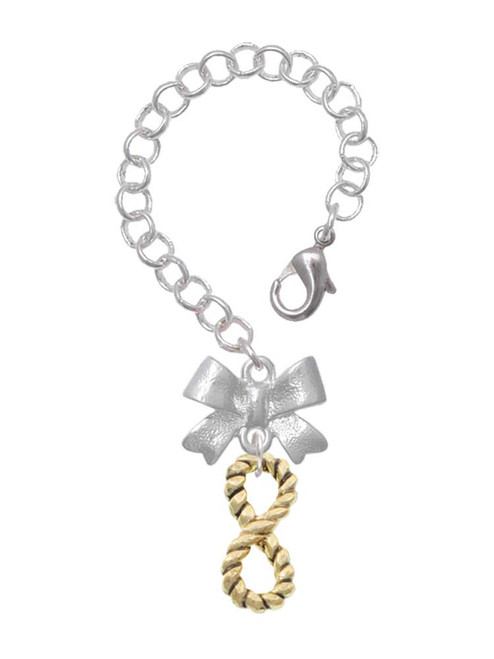 Gold-tone Infinity Rope - Bow Charm Accessory for Tumblers and Thermal Cups