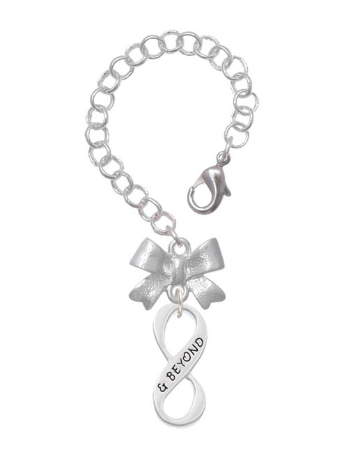 Silver Plated & Beyond Infinity Sign - Bow Charm Accessory for Tumblers and Thermal Cups