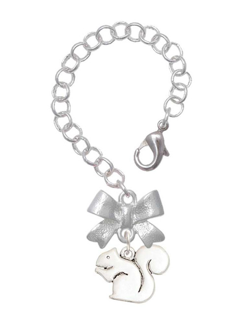 Silver Plated Squirrel - Bow Charm Accessory for Tumblers and Thermal Cups