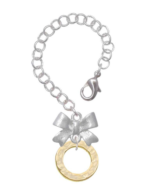 Gold-tone Hammered Karma Ring - Bow Charm Accessory for Tumblers and Thermal Cups