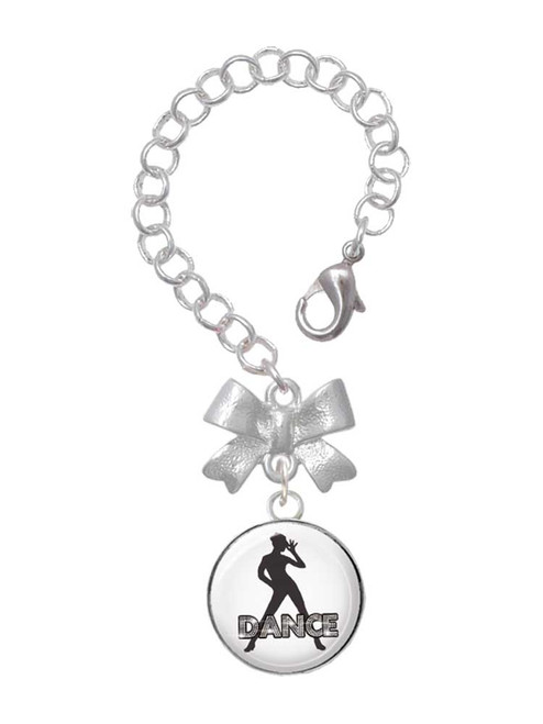 Silver Plated Domed Jazz Girl with Hat - Bow Charm Accessory for Tumblers and Thermal Cups