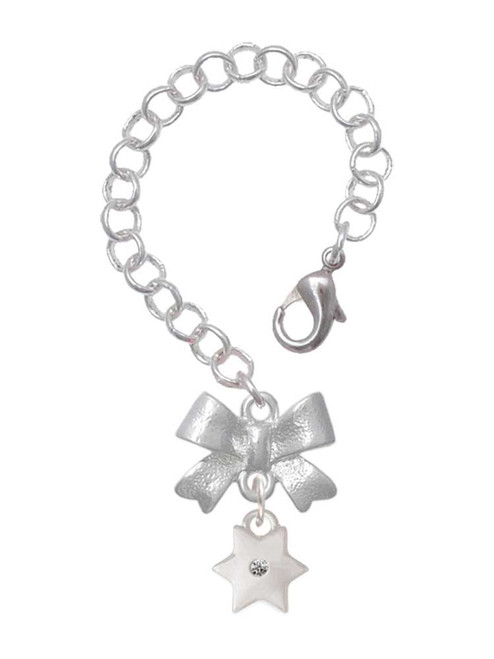 Silver Plated Hexagram Star - Bow Charm Accessory for Tumblers and Thermal Cups