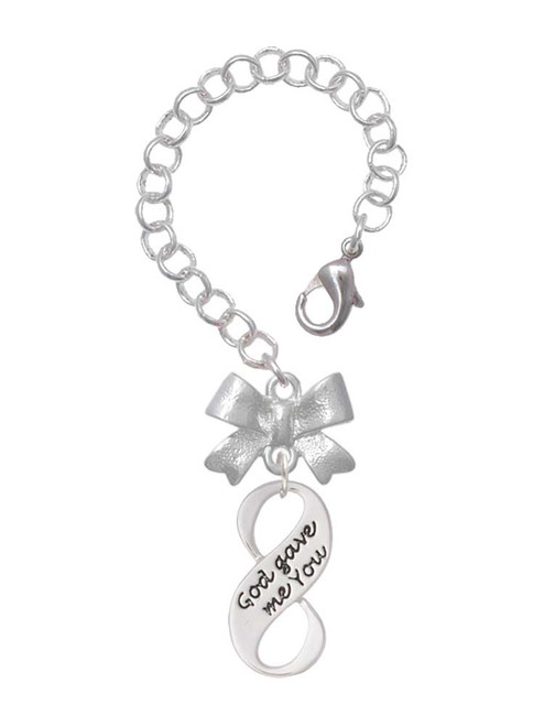 Silver Plated God Gave Me You Infinity Sign - Bow Charm Accessory for Tumblers and Thermal Cups