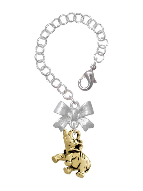 Gold-tone 3-D Elephant - Bow Charm Accessory for Tumblers and Thermal Cups