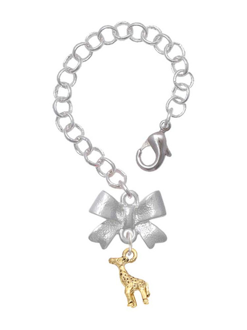 Gold-tone Mini Giraffe - Bow Charm Accessory for Tumblers and Thermal Cups