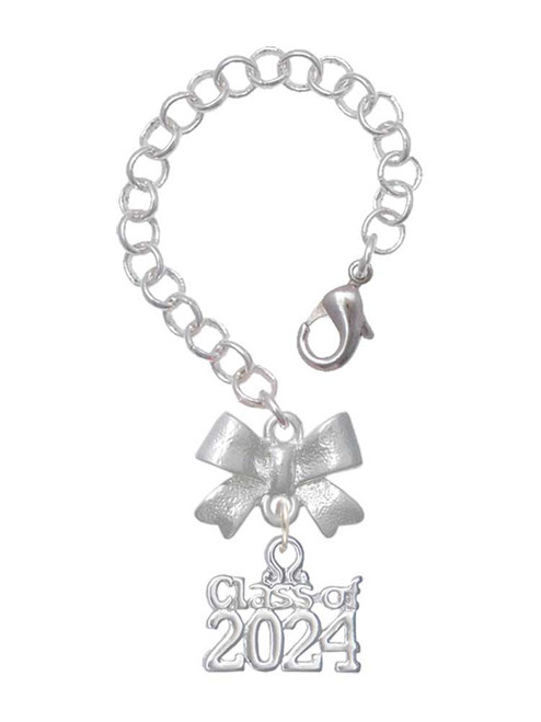 Silver Plated Class of 2024 - Bow Charm Accessory for Tumblers and Thermal Cups