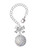 Silver Plated Large Super Sparkle Crystal Clear AB Volleyball - Bow Charm Accessory for Tumblers and Thermal Cups