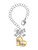 Gold-tone Large Big Sister Heart with Clear Crystal - Bow Charm Accessory for Tumblers and Thermal Cups